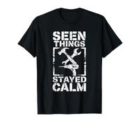 Seen Things Stayed Calm Funny Skilled Trades (White) Design T-Shirt