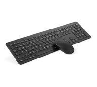 seenda SK38-3 Wireless Keyboard Mouse Set, Ultra Thin Rechargeable Wireless Keyboard Mouse Set, Ergonomic Keyboard Wireless with Silicone Dust Cover for PC/Laptop/Smart TV, DE QWERTZ Layout, Black