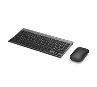 seenda WGJP-031 Small Wireless Keyboard and Mouse, Ultra Compact Rechargeable USB Keyboard and Mouse Combo with Portable Size Low Profile Keys for Windows XP/7/8/10/11 Laptop Computer, Black and Grey