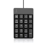Seenda Wired Numeric Keypad, 19-Key USB Wired Number Pad, External Numpad Portable Mini Numeric Keyboard for PC/Laptop/Notebook/Computer/Desktop with USB Ports, Black