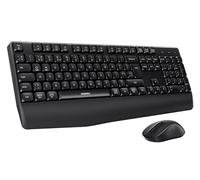 seenda Wireless Bluetooth Keyboard and Mouse Set, COE200 Ergonomic Keyboard with Wrist Rest, Multi-Device Connectivity(BT+2.4GHz USB), Full Size QWERTY UK for Windows Mac OS Laptop iPad Tablet, Black
