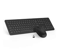 seenda Wireless Keyboard and Mouse Set, SK38 Ultra Slim Quiet USB Wireless Keyboard and Mouse Full Size QWERTY UK Layout with Numeric Keypad for Windows PC, Laptop, Computer, Black