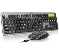 seenda Wireless Mechanical Keyboard and Mouse Compatible with Windows, Mac - Black Gray