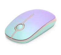 seenda Wireless Mouse, 2.4G Wireless Mouse with 1600 DPI for PC/Laptop/MacBook/Linux, 3 Quiet Buttons, for Left and Right-Handed Users, 18 Months Battery Life (Green & Purple)