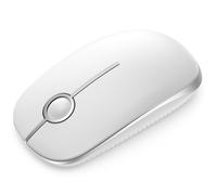 Seenda Wireless Mouse, 2.4GHz Silent Mouse with USB Receiver, 18 month battery life, 1600 DPI Optical Tracking, Portable Computer Mice for Laptop PC Notebook- White and Silver