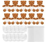 Seenelling 10 Sets Bear Blindfolded Diaper Changing Baby Shower Games Baby Dolls Diapers for Bridal Shower Gender Reveal Games Prizes Gifts for Adults Boys Girls (Dark Brown)