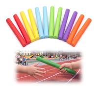 Seenelling 12 Pack Foam Relay Batons Set, 11.8" x 1.2" NBR Running Batons, Soft Relay Race Sticks for Kids, 6 Colors Track & Field Equipment, PE Class, Field Day Games & Sports Training