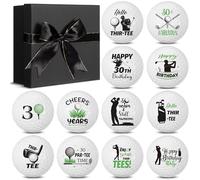 Seenelling 12 Pcs Happy 30th Birthday Golf Ball Funny Novelty Golf Gift for Dad Mom Coworker Employee Husband Golfers Lovers Birthday