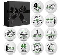 Seenelling 12 Pcs Happy 40th Birthday Golf Ball Funny Novelty Golf Gift for Dad Mom Coworker Employee Husband Grandpa Golfers Lovers Birthday