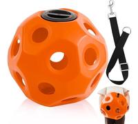 Seenelling 15.75" Hay Ball for Horse with Hanging Strap Extra Large Slow Feeder Horse Treat Ball Herding Balls Horses Goat Sheep Relieve Stress for Paddock Stall Stable Supply(Orange)