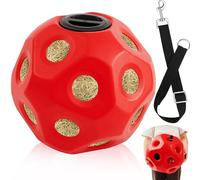 Seenelling 15.75" Hay Ball for Horse with Hanging Strap Slow Feed Horse Treat Ball Extra Large Hanging for Paddock Stall Stable Supplies(Red)