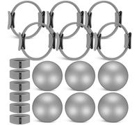 Seenelling 18 Pcs Pilates Ring and Ball Set with Resistance Bands Home Workout Pilates Equipment 11.8 Inch Magic Circle with Padded Handles, Mini Ball for Strength, Toning, Flexibility(Grey)