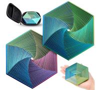 Seenelling 2 Pcs Fractal Fidget Hexagon 3D Printed Anti Stress Sensory Tool for Adults Mindful Meditation Tool Geometric Hexagon Spiral for Stress and Anxiety Relief Birthday Gift (4.72 Inch)