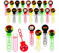 Seenelling 24 Pack Black History Month Mini Bubble Bulk African American Wands Bubbles Black History Month Party Favors for Birthday Decoration Juneteenth Freedom Day Patriotic Party Supply