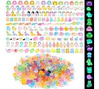 Seenelling 240 Pcs Mini Resin Animals Tiny Resin Animals Bulk Glow in The Dark Miniature Figures for Micro Garden Landscape Ornaments Dollhouse Crafts Accessories(Various Style)