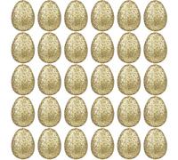 Seenelling 30 Pcs 2.28 Inches Easter Eggs of Glittering Gold Egg Ornaments Fillable Plastic Eggs for Holiday Decor Craft Projects and Easter Hunts