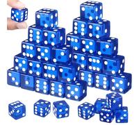 Seenelling 36 Pcs 19 mm Casino Style Craps Dice Sets Acrylic D6 Dice, Square W/Rounded Edge for Casino, Craps, Table Games and Board Games(Transparent Blue)