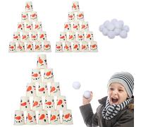 Seenelling 45 Pcs Winter Christmas Snowball Bowling Set Snowman Bowling or Toss Game 30 Paper Cups 15 Balls Holiday Party Game for Xmas Family Indoor Outdoor Party Supplies