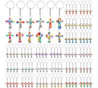 Seenelling 48 Pcs Silicone Christian Keychains Religious Jesus Cross Bible Verse Inspirational Keychains for Gifts, Colorful, One Size