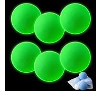 Seenelling 6 Pcs Glow in the Dark Dodgeball, 6 Inch Soft Foam Playground Balls Low Sting Night Game Equipment for PE Class Camps School Outdoor Indoor Play