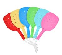 Seenelling 6 Pcs Plastic Paddleball Racket PE Equipment for Elementary School Paddle Ball Racket with Lanyard Physical Education Classes Equipment 6 Colors, 15.2 x 7.5 Inches (Macaron Colors)