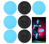Seenelling 7 Pcs Swing Disk Baseball Swing Trainer 7 Inch Softball Training Equipment Small Baseball Hitting Training Disk for Improving Analyze Batting Mechanics (Blue,Black)