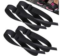 Seenelling Adjustable Foot Straps, 4 Pack, Compatible with Concept 2 Rower Model D & E, Black, Nylon, Reusable Straps with Sturdy Plastic Buckles