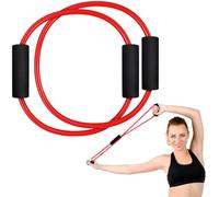 Seenelling Barre Double Tube Red Resistance Band Exercise Tubes for Home Pilates Barre Workout