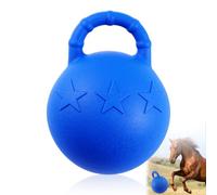 Seenelling Fruit Scented Horse Herding Ball with Handle, 10 Inch Stall Toys for Horses Entertainment Play, Anti Burst Slow Bounce Rubber Equine Play Ball for Interactive Equestrian Training Boredom