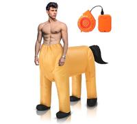 Seenelling Halloween Inflatable Centaur Costume with Mini Blower Fan Horse Riding Costume Blow Up Costume for Adult Men Women Halloween Cosplay Dress Up Costume