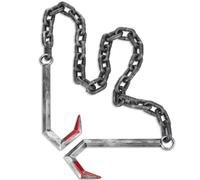 Seenelling Halloween Meat Hooks with Chain, Plastic Fake Bloody Butcher Hook, Halloween Horror Prop, Costume Accessory for Cosplay Haunted House, Zombie Butcher Cosplay and Secret Room Party Decor