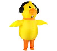 Seenelling Inflatable Duck Costume for Adult Funny Halloween Costumes Cosplay Party Outfit Fantasy Costume for Carnival Cosplay Group Theme Events, Main Yellow, 6.5ft