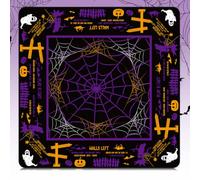 Seenelling Mahjong Mat with Rules Non-Slip Noise Reduction Gaming Mat Multi Purpose Game Table Cover for Mahjong Card Board Tile Games (Halloween)
