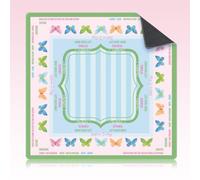Seenelling Mahjong Mat with Rules Non-Slip Noise Reduction Gaming Mat Multipurpose Game Table Cover for Mahjong Card Board Tile Games (Butterfly,22 x 22 Inch)