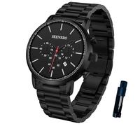 SEENERO Gold Watches for Women with Rectangular Case Analog Roman Dial Minimalist Ladies Watch Water Resistant & Birthday Gifts for Women, Black