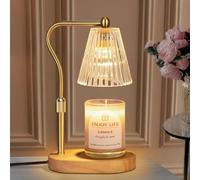 seenlast Candle Warmer Lamp with Timer, Candle Warmer with 2 Bulbs Height Adjustable Dimmable Wax Melt Gold House Warming Gifts New Home Bedroom Kitchen Decor Gifts for Women