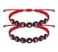 seensea Personalized Name Bracelets for Family Sisters BFF Grandmother Mother Little Sister Bracelet with Letters Black Rope Woven Braided Adjustable Bracelets, Adjustable, Nylon, no gemstone