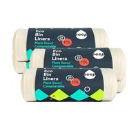 SEEP Compostable 10 Litre Bin Bags x 125 Bags - 10L Eco Friendly Bin Liners - Food Waste Caddy Liners - Biodegradable Waste Paper Bin Liners Clear | 5 x Rolls
