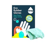 SEEP Large Long Life Kitchen Gloves - Washing Up Gloves Made Using Compostable Rubber - Multi-purpose Household Gloves, Turquoise, L (Pack of 1)