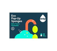 Seep Pop-up Eco Cleaning Sponges - For Kitchen Bathroom Dishwashing Washing Up - Plastic Free - 100% Natural Cellulose - Compostable (Pack of 2)