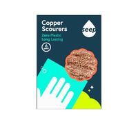 Seep Recyclable Wire Metal Copper Scourer Pads 6 Pack - Spiral 100% Copper Scourer - Long Lasting Pan Scourers For Cleaning - Heavy Duty Scrubber
