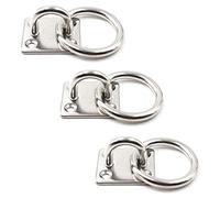 SeeRaphee Square Ceiling Wall Mount Hook Heavy Duty Pad Eyes with Ring 1/4" 6mm 304 Stainless Steel Great for Yoga Swings Hammocks/Boat Rigging/Marine Deck Hardware/Suspension Training Straps (3PCS)