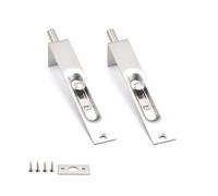 SeeRaphee Stainless Steel Door Gate Flush Bolt Latch Lever Action Flush Slide Lock Bolt for Primary-Secondary Doors, Double-Open(4 Inch/Pack of 2)