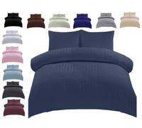 Seersucker Duvet Cover Bedding Set, With Pillowcase Quilt Covers, Luxury Natural Microfibre Polycotton, Super Soft Modern Elegant Design, Premium Quality, bedding Duvet Set (Navy Blue, Single)