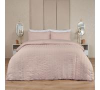 Seersucker Duvet Cover with Pillowcase Bedding OHS Baby Pink Single