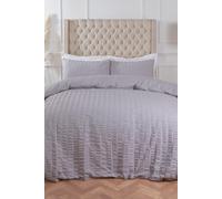 Seersucker Duvet Cover with Pillowcase Bedding OHS Light Grey King