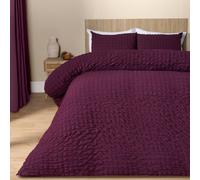 Seersucker Duvet Cover with Pillowcase Bedding OHS Wine Super King