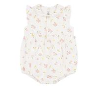 Seersucker organic cotton floral romper White 1 month