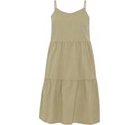 Seersucker Sleeveless T-Shirt Dress Women KnowledgeCotton Apparel Beige S