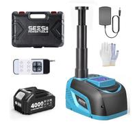 SEESII 21V Cordless Electric Car Jack 5Ton Car Hydraulic Jack 4.0Ah Battery | Buttons&Remote Control, Portable Emergency Tire Change Tool for SUV Sedan Vehicle MPV Pickup Truck Repair